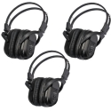3 Pack of Two Channel Folding Universal Rear Entertainment System Infrared Headphones Wireless IR DVD Player Head Phones for in Car TV Video Audio Listening