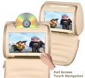 Autotain (Pair) 9 Dream Digital Car Headrest DVD Players with Touch Screen Tan Beige