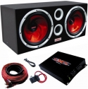 XXX Car Audio Pair 12 Subs/Car Amp Kit/Sub Box