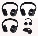 Three Pack of Two Channel Fold Flat Adjustable Child-Adult Size Universal Rear Entertainment System Infrared Headphones Wireless IR DVD Player Head Phones for in Car TV Video Audio Listening
