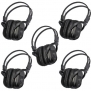 5 Pack of Two Channel Folding Universal Rear Entertainment System Infrared Headphones Wireless IR DVD Player Head Phones for in Car TV Video Audio Listening