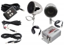 PYLE PLMCA10 100-Watt Motorcycle/ATV/Snowmobile Mount MP3/Ipod Amplifier with Dual Handle-Bar Mount Weatherproof Speakers and FM Radio