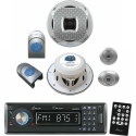 Lanzar Marine Receiver and Speaker System Package for your Boat, Pool, Deck, Patio, etc. - AQCD60BTB AM/FM-MPX In-Dash Marine Detachable Face Radio CD/SD/MMC/USB Player & Bluetooth Wireless Technology - AQ65CMS 500 Watts 6.5'' 2-Way Marine Component Syste