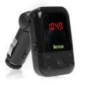 iKross Black 3.5mm LED Car FM Radio Transmitter with USB/SD/MMC USB SD Card Slot For MP3 Player, SmartPhone, iPhone, Tablets and more