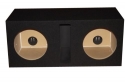 R/T - BLACK Dual 12 Slot Vented Sub Bass Hatchback Speaker Box with Labyrinth Power Port (MDF)