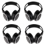 Four Pack of Two Channel Folding Adjustable Universal Rear Entertainment System Infrared Headphones With 4 Additional 48 3.5mm Auxiliary Cords Wireless IR DVD Player Head Phones for in Car TV Video Audio Listening