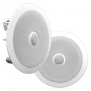 Pyle PDIC60 In-Wall / In-Ceiling Dual 6.5-Inch Speaker System, Directable Tweeter, 2-Way, Flush Mount, White (Pair)