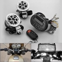 1 Set Waterproof Grow Light LCD Display SD MMC Card Player FM Radio Remote Control Unit Anti Theft Alarm System + 2 Loudspeakers Universal Fit Motorcycle Handle Bar