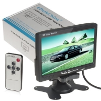 Docooler® 7 TFT LCD Color 2 Video Input Car RearView Headrest Monitor DVD VCR Monitor With Remote and Stand & Support Rotating The Screen