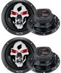4) NEW BOSS SKULL SK653 6.5 700W 3 Way Car Coaxial Audio Speakers Stereo