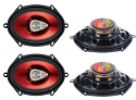 4) New BOSS CH5730 5x7 600W 3-Way Car Coaxial Audio Stereo Speakers Red 2 PAIRS