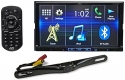 Package: JVC KW-V420BT 7 Double-Din DVD Receiver with Built-In Bluetooth, USB, and iPhone/Android Controls + Rockville RBC5B Black Rearview Backup License Plate Bar Camera