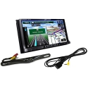 Package: JVC KW-NT810HDT 7 Double DIN Car GPS Navigation DVD Receiver + JVC KS-U49 USB Audio/Video Cable for iPod and iPhone 4/4s30 Pin To JVC Car Multimedia + Rockville RBC5B Black Rearview Backup License Plate Bar Camera