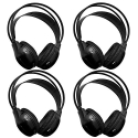 [4 Pack] AUTOTAIN Car Headrest Audio Universal Wireless IR 2 Channel Headphones for Kids in Car For DVD TV Monitor Infrared Folding Adjustable Headset