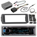 Kenwood KMRM315BT Marine Radio Stereo Receiver For 1998 2013 Harley Davidson Touring Flht Flhx Flhtc Bundle With Scosche Adapter Dash Kit With Handle Bar Control Module + Enrock Wire Antenna