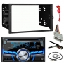 Clarion CX505 Double Din Bluetooth CD MP3 Car Stereo Receiver Bundle Combo With Metra installation kit for car stereo (Fits Most GM Vehicles) + Wire Harness + Enrock 22 Radio Antenna With Adapter