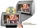 Autotain (Pair) Dream Digital Car Headrest DVD Players with Touch Screen Grey