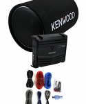 Kenwood P-W130TB 12 1200W Bass Tube Subwoofer + 2-Channel Amplifier + Amp Kit