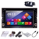 Rear Camera Included Ouku 2014 New Model 6.2-Inch Double-2 DIN In Dash Car DVD Player Touch screen LCD Monitor with DVD/CD/MP3/MP4/USB/SD/AMFM/RDS Radio/Bluetooth/Stereo/Audio and GPS Navigation SAT NAV Head Deck Tape Recorder Wall Paper exchange HD:800*4