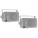 Pyle PLMR24S 3.5-Inch 200 Watt 3-Way Weather Proof Mini Box Speaker System (Silver Color)