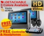 Koolertron 2 pcs 9-inch HD Touch Screen Headrest Montior Car DVD PLAYER USB SD GAMES