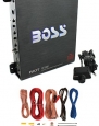 BOSS R1100M 1100W Mono Car Audio Amplifier + BOSS KIT2 8 Gauge Amp Wiring Kit