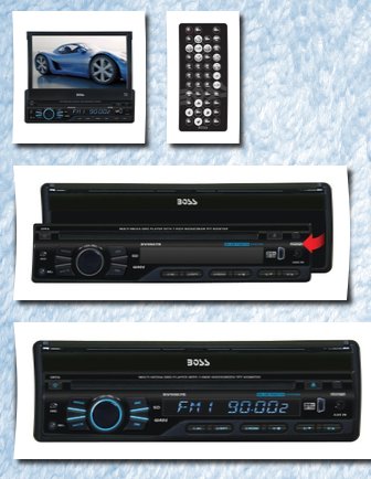 Boss Audio dvd player with single-din 7-inch touchscreen tft monitor and am/fm receiver