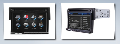 Power Acoustik single-din multimedia source with detachable 7-inch oversize lcd touchscreen including bluetooth 2.0